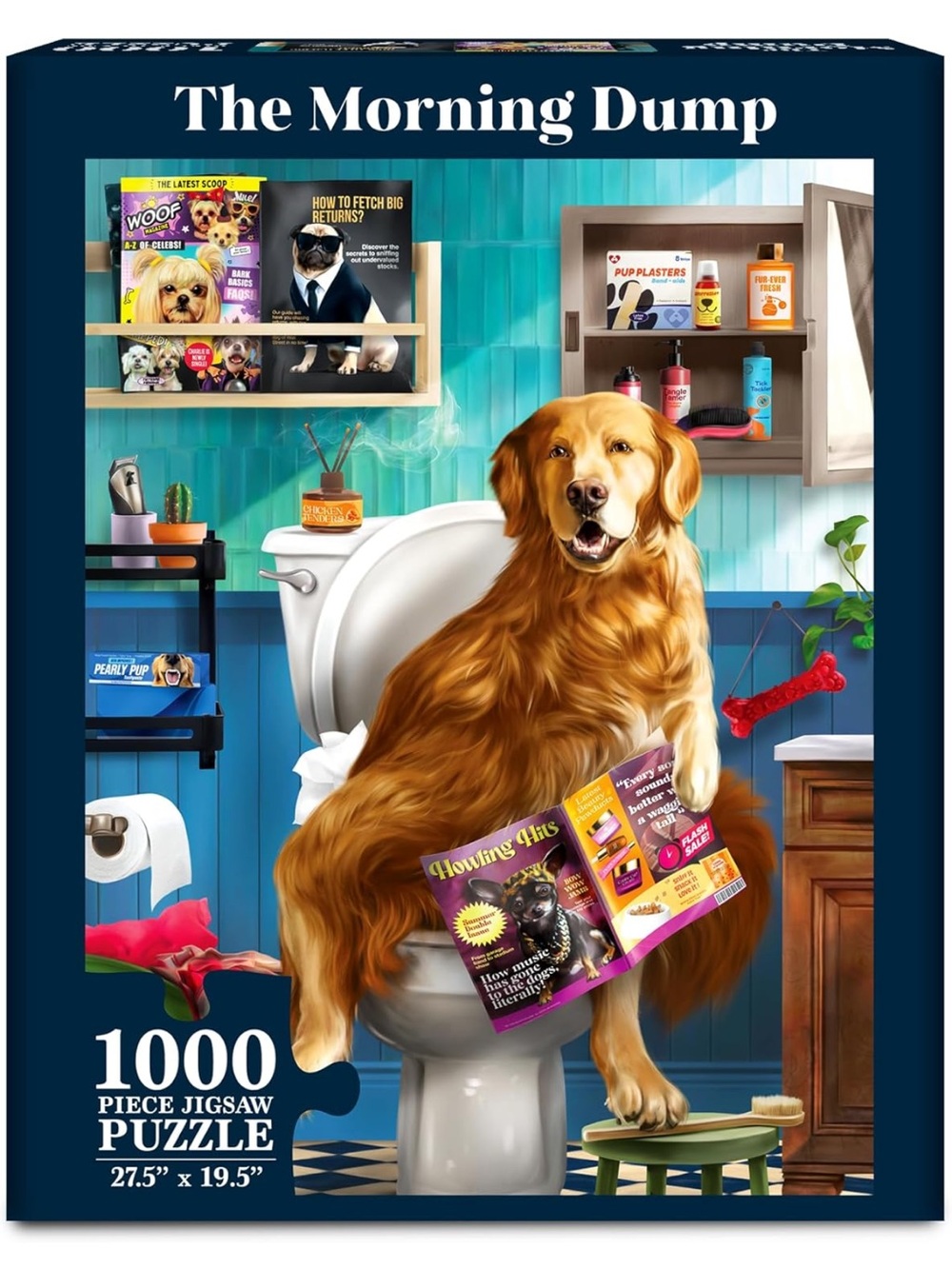 Golden Brown Retriever Bathroom Puzzle 1000 piece